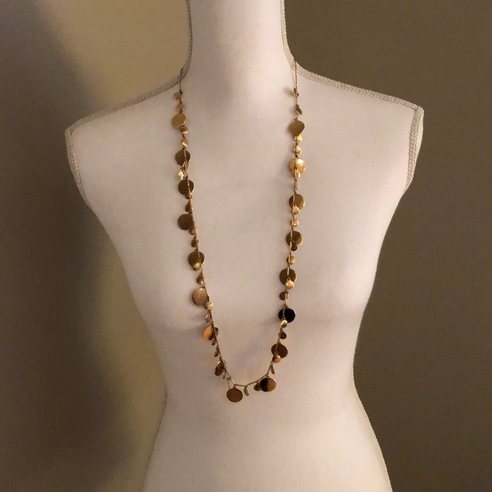 Kate Spade gold long disc Necklace